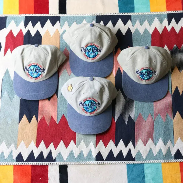 [BUNJANG] Hard Rock Cafe 90s Two-Tone Snapback Baseball Cap / 하드락 카페 90s 투톤 데님 볼캡 (3pcs)