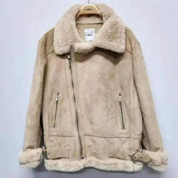 [BUNJANG] KHOON Men's Faux Shearling Jacket Beige Size M / KHOON 쿤 남성 페이크 무스탕 자켓 M사이즈