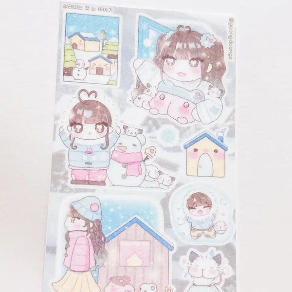 [BUNJANG] Winter Character Journaling Stickers / 다꾸스티커 인물다꾸 겨울다꾸 인물스티커 다이어리스티커 궁둥지 다꾸씰스티커 다꾸띵 다꾸템