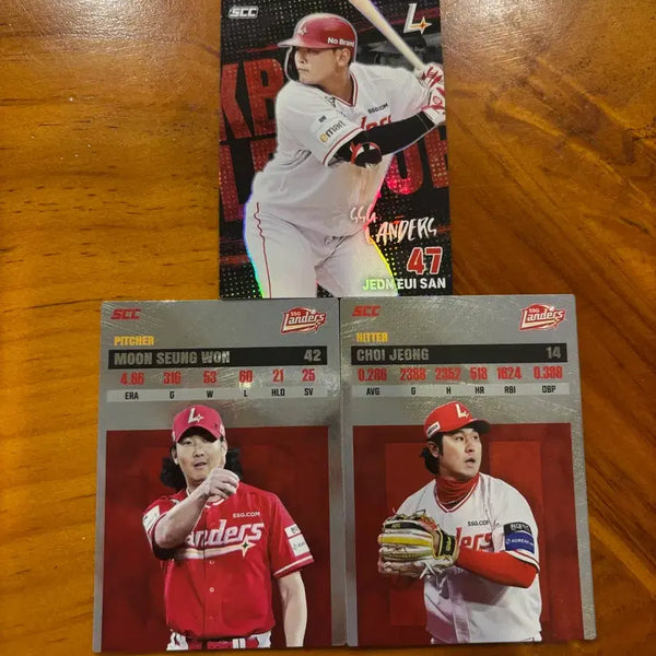 [BUNJANG] SSG Landers Eui-san Jeon, Seung-won Moon, Jeong Choi Bundle Set Cards / 최저가!! SSG랜더스 전의산 문승원 최정 카드 일괄