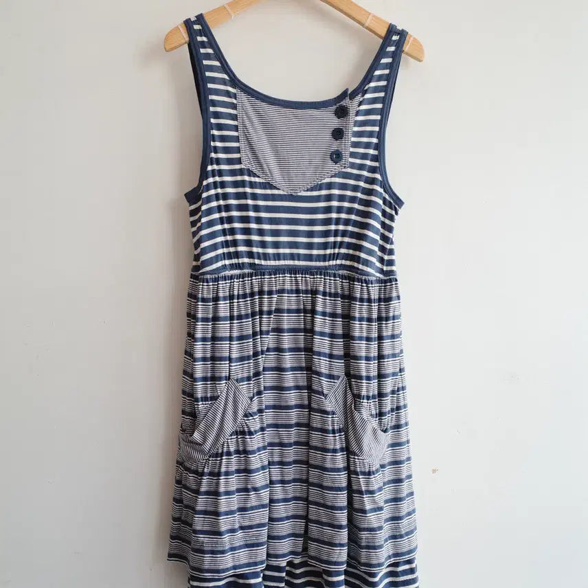 [BUNJANG] MARC BY MARC JACOBS Striped Pattern Asymmetric Cotton Dress / MARC BY MARC JACOBS 마크제이콥스 패턴 원피스