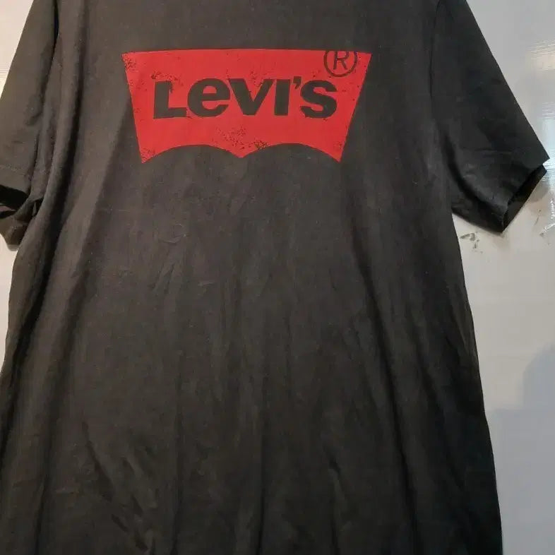 [BUNJANG] Levi's Big Logo Short Sleeve T-Shirt Black / 리바이스 빅 로고 반팔티 L/G 블랙