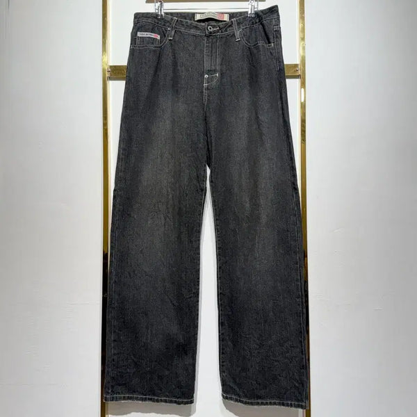 [BUNJANG] FOX DENIM Loose Wide Black Denim Pants - Size 32 / FOX DENIM 폭스 데님 루즈 와이드 흑청 데님 팬츠 32