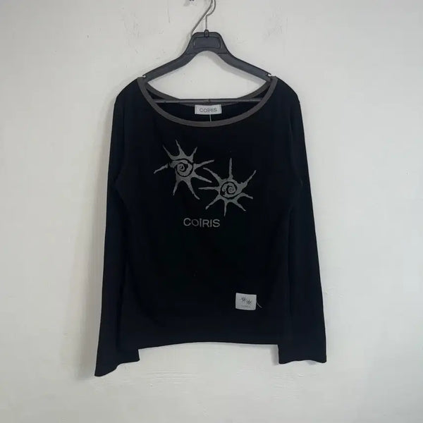 [BUNJANG] KOIRIES Soluna Color-Block One-Shoulder Long Sleeve Top / 코이리스 솔루나 원숄더 배색 롱슬리브
