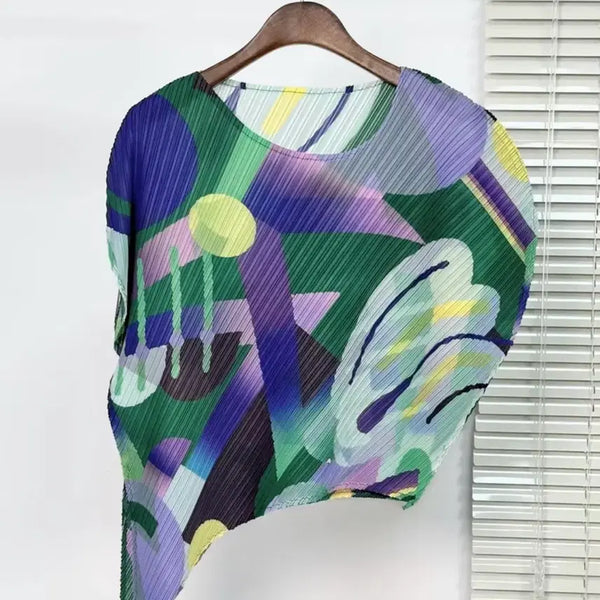 [BUNJANG] Pleated Multicolor Top / 플리츠 멀티컬러 탑