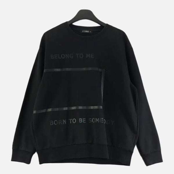 [BUNJANG] Black Men's Sweatshirt O1909 / 블랙 남자 100 맨투맨 O1909