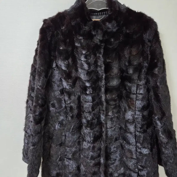 [BUNJANG] Elle Mink Coat Jacket Brown / 엘르 밍크코트 자켓 브라운