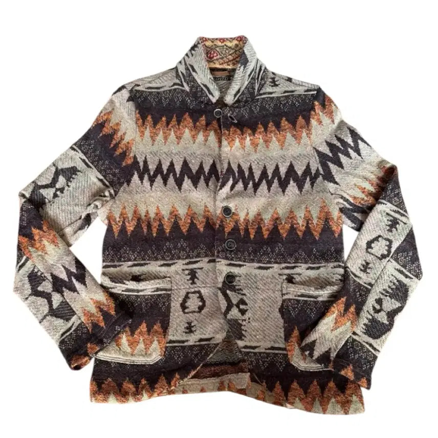 [BUNJANG] Kapital Native Pattern Knit Jacket Brown Size 1 / 캐피탈 네이티브 패턴 니트 자켓 브라운 1