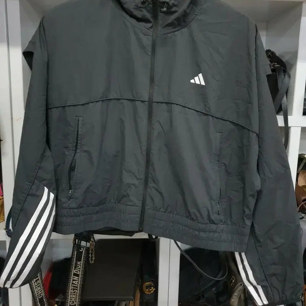[BUNJANG] Adidas Cropped Windbreaker Jacket Women's L / 아디다스 크롭 바람막이 자켓 L 여성