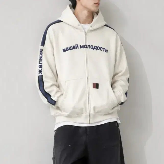 [BUNJANG] F Collection Men's Fleece Lined Hooded Zip-Up Jacket / (F)파마컬렉션 남자 후드 집업 자켓 기모