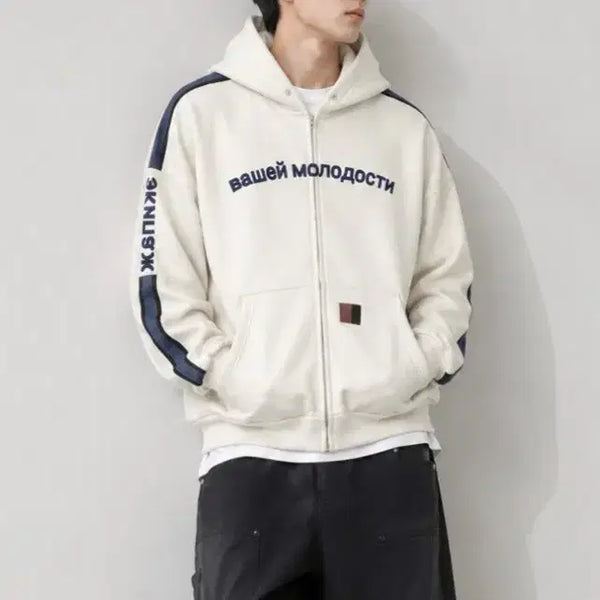 [BUNJANG] F Collection Men's Fleece Lined Hooded Zip-Up Jacket / (F)파마컬렉션 남자 후드 집업 자켓 기모
