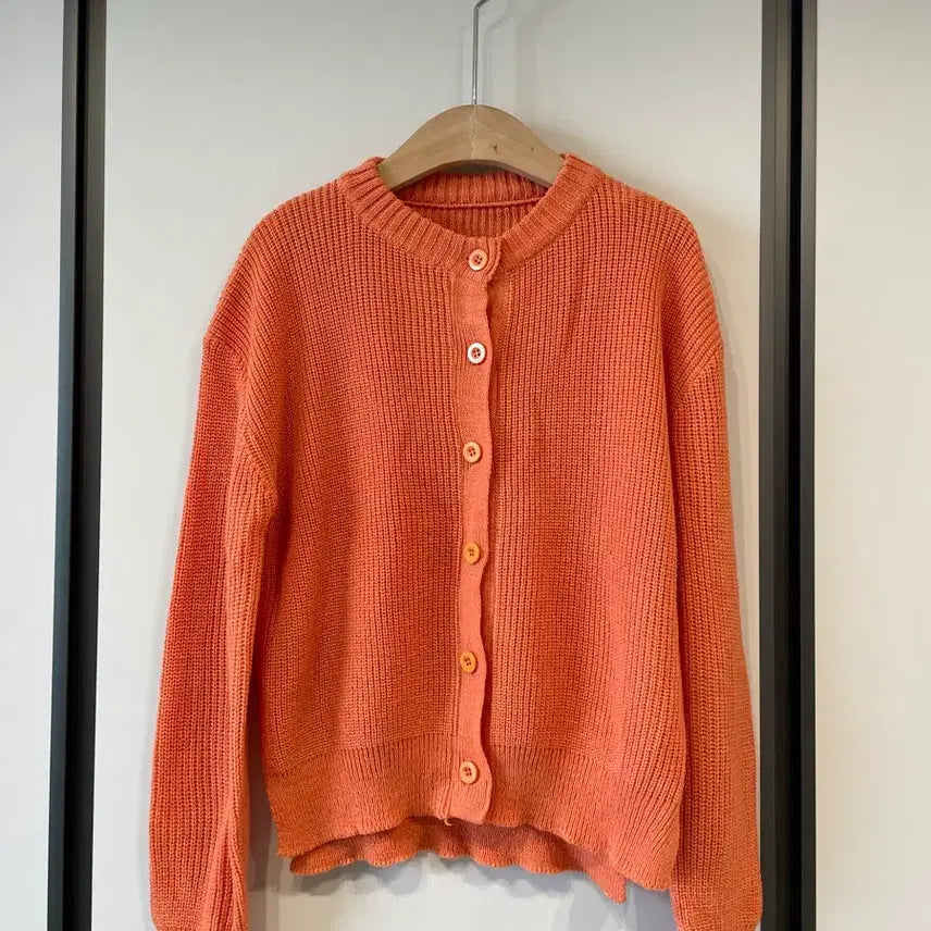 [BUNJANG] Orange Knit Cardigan / 오렌지색 가디건
