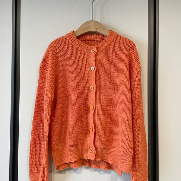 [BUNJANG] Orange Knit Cardigan / 오렌지색 가디건