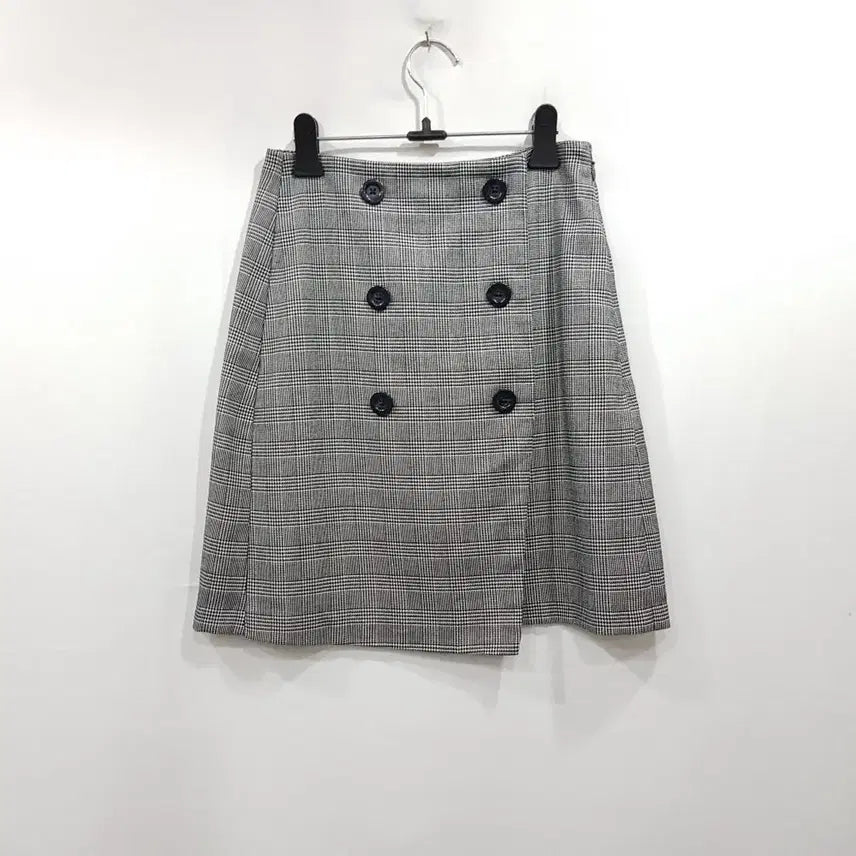 [BUNJANG] Uniqlo Check Pattern Wrap Mini Skirt / T47 유니클로 체크 패턴 키치룩 스판 랩 미니 스커트 여XS
