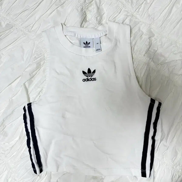 [BUNJANG] Adidas Crop Tank Top XS White / 아디다스 크롭 나시 XS 화이트