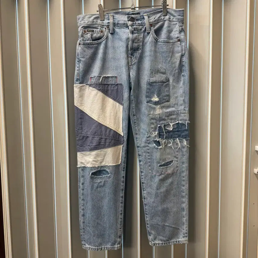[BUNJANG] Polo Ralph Lauren Patchwork Denim Jeans Pants / 폴로 랄프로렌 패치워크 데님 팬츠 진 청바지