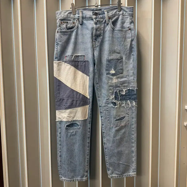 [BUNJANG] Polo Ralph Lauren Patchwork Denim Jeans Pants / 폴로 랄프로렌 패치워크 데님 팬츠 진 청바지