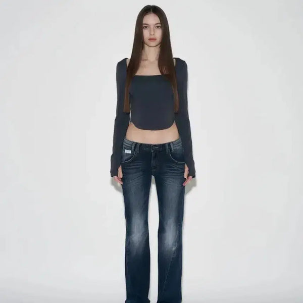[BUNJANG] Please No Follow 25 Vintage Washed Bootcut Denim / 플리즈노팔로우 25 빈티지 워싱 부츠컷 데님