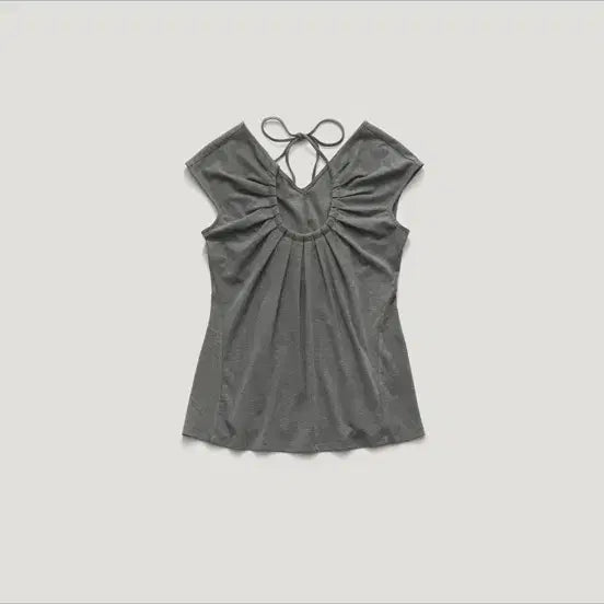 [BUNJANG] PARFANGE Breeze Halter Shirring Blouse Grey / 파르벵 브리즈 홀터 셔링 블라우스 그레이 택0