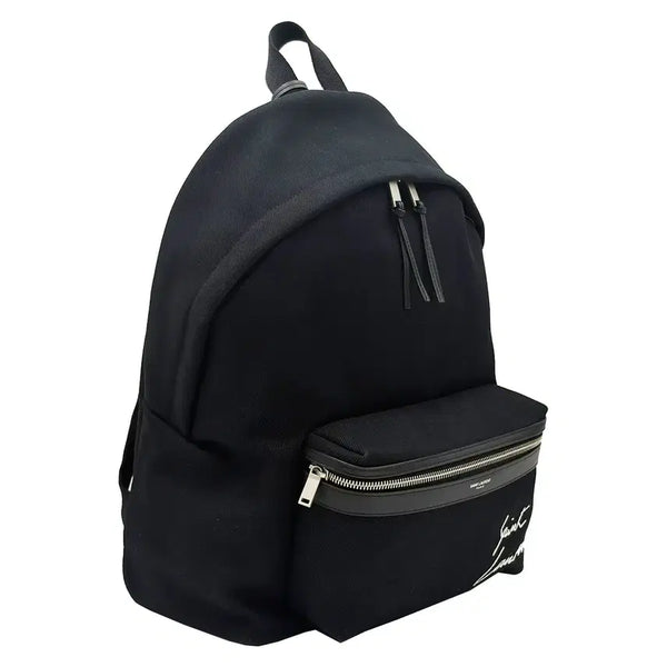 [BUNJANG] Saint Laurent Black Embroidered Logo Canvas Backpack 534468 / 생로랑 Saint Laurent 534968 블랙 자수 로고 캔버스 백팩