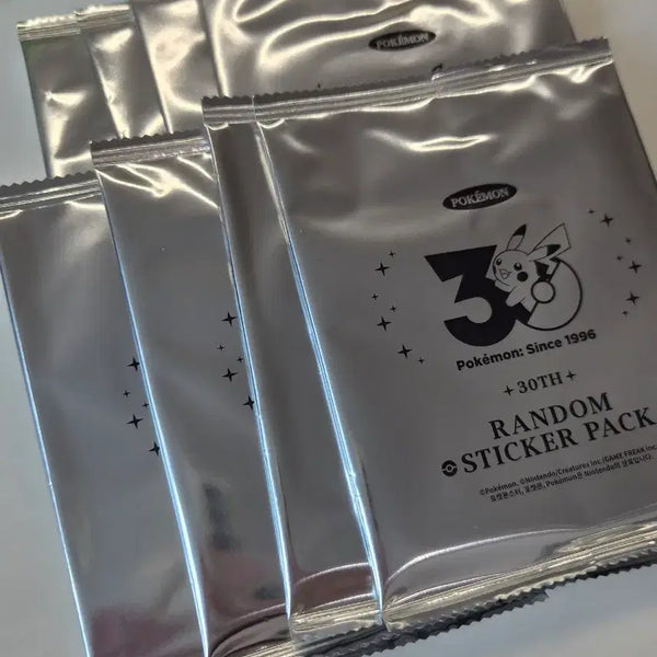 [BUNJANG] Pokemon 30th Anniversary Logo Sticker 8-Pack Bundle (Sealed) / 포켓몬 30주년 로고 스티커 미개봉 8팩 일괄