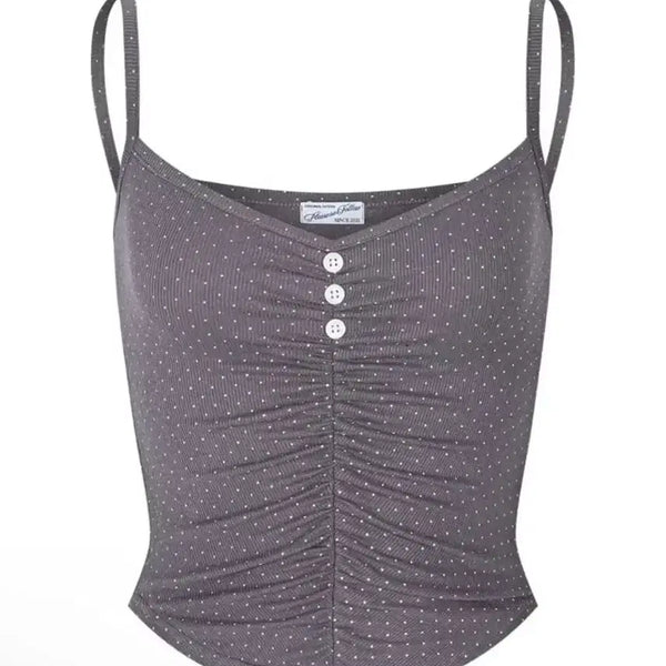 [BUNJANG] Please No Follow Dot Sleeveless Top / 플리즈노팔로우 도트 슬리브리스