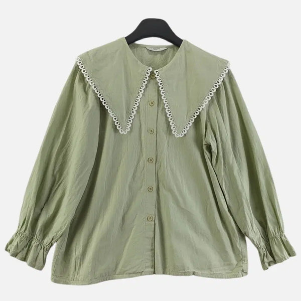 [BUNJANG] Recov Light Green Women's Blouse FREE / 레코브 라이트 그린 여자 FREE 블라우스 O1841