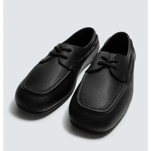 [BUNJANG] Zara Leather Deck Shoes (Black) / 자라 레더 데크 슈즈 (블랙) 270
