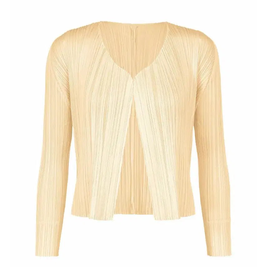 [BUNJANG] Pleats Please New Colorful Basic 3 Cardigan Light Beige / 플리츠플리즈 뉴컬러플 베이직 3 가디건 라이트 베이지