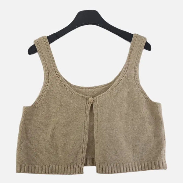 [BUNJANG] Beige Knit Vest One Size / 베이지 여자 FREE 니트 조끼 O1964