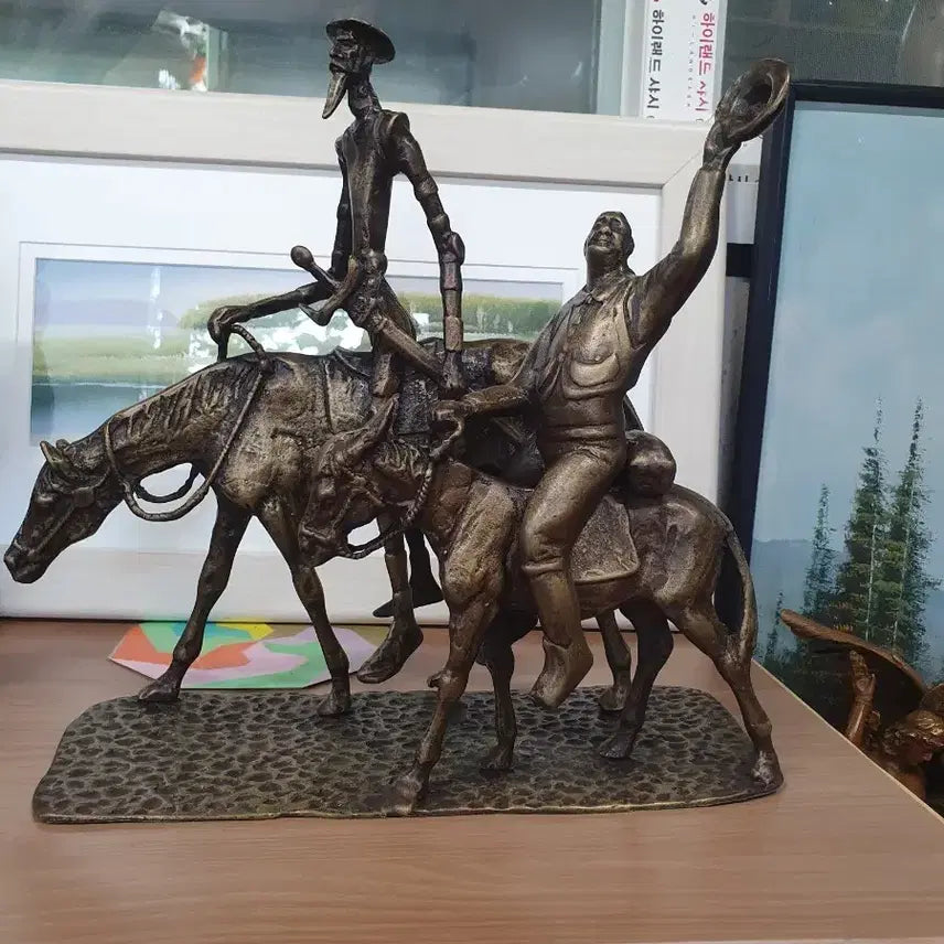 [BUNJANG] Don Quixote and Sancho Panza Bronze Statue / 돈키호테 동상 말 동상