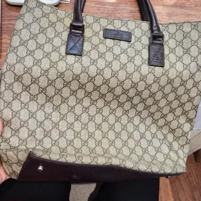 [BUNJANG] Gucci GG Supreme Tote Bag Brown / 구찌 GG 수프림 토트백 브라운