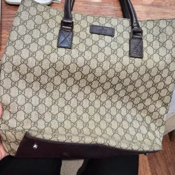 [BUNJANG] Gucci GG Supreme Tote Bag Brown / 구찌 GG 수프림 토트백 브라운