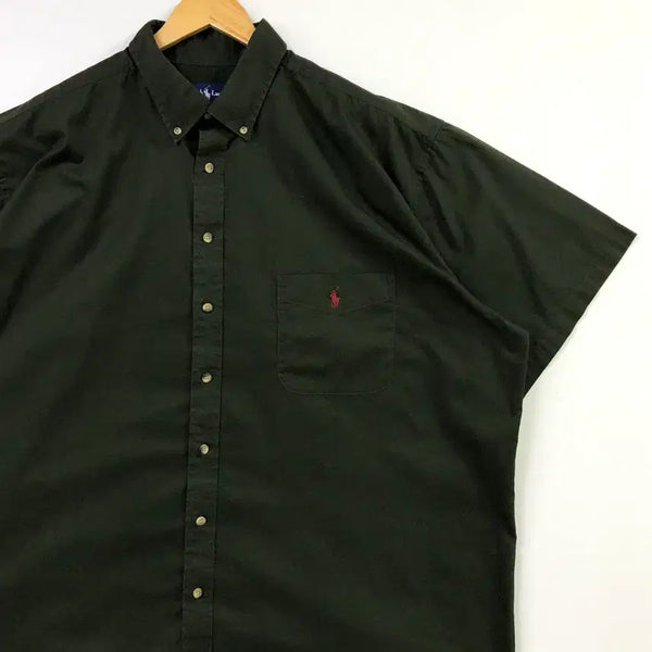 [BUNJANG] Polo Solid Cotton Shirt Khaki / Xxl 폴로 카키 솔리드코튼 셔츠