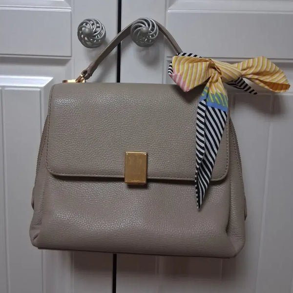[BUNJANG] Couronne Beige Leather Tote Bag / 쿠론가방 베이지소가죽토트백