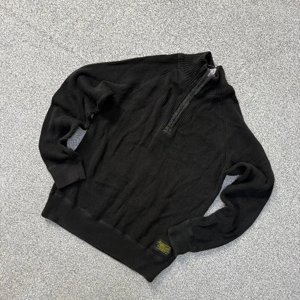 [BUNJANG] L/G Polo Jeans Ribbed Half-Zip Knit / L/G 새상품 폴로진스 골지 반집업 니트 0827J2