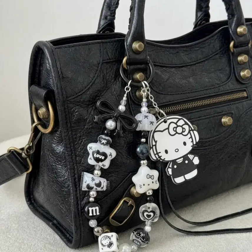 [BUNJANG] Handmade Black Kitty Charm Keychain / 새제품 핸드메이드 블랙 키티 키링