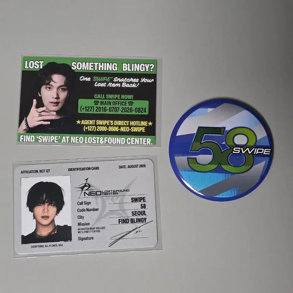 [BUNJANG] NCT 127 Haechan Special Edition Photocard & Pin Button Set / 엔시티 127 블링이 팝업 해찬 특전 포토카드 포카 뱃지 입장 핀버튼