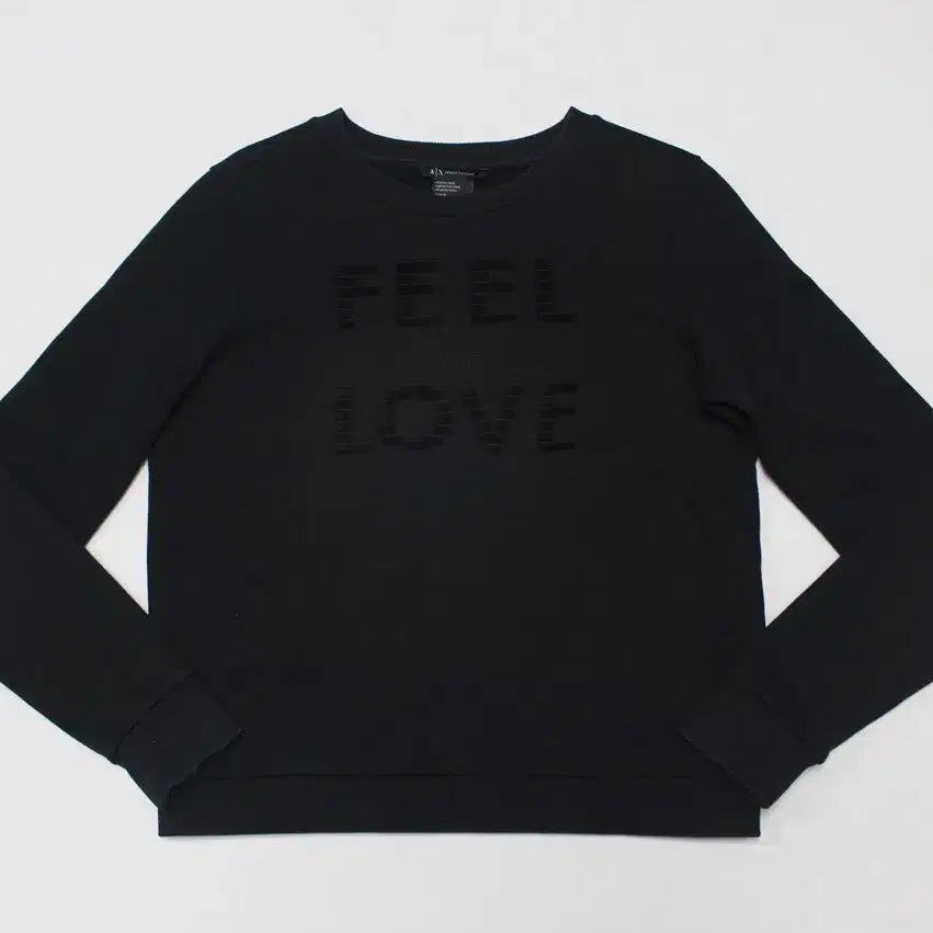[BUNJANG] Armani Exchange Women's Black Cotton Blend Sweatshirt M / 아르마니익스체인지 여성 M 맨투맨 티셔츠 멋진문양/C04