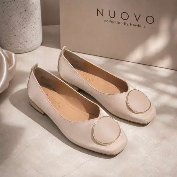 [BUNJANG] Nuovo Gold Ring Loafers - Beige/Gold - Women's Ballet Flats / 새상품 누오보 금장 링 로퍼 여자 귀욤 플랫슈즈 단화 베이지골드 발레슈즈 225