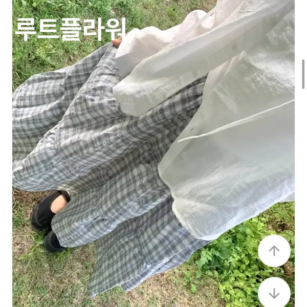 [BUNJANG] Checkered Long Skirt / 체크 롱 스커트