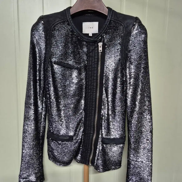 [BUNJANG] IRO Sequin Rider Jacket Black / IRO 스팽글 라이더 자켓 블랙