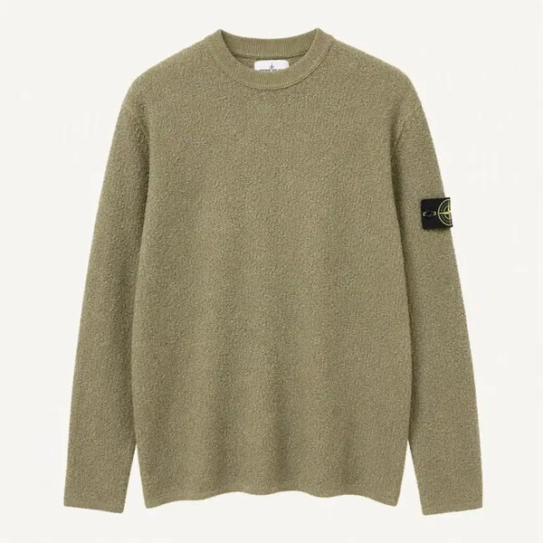[BUNJANG] Stone Island Patch Bukle Knit Olive (M) / 스톤아일랜드 와펜 부클 니트 올리브 (M)