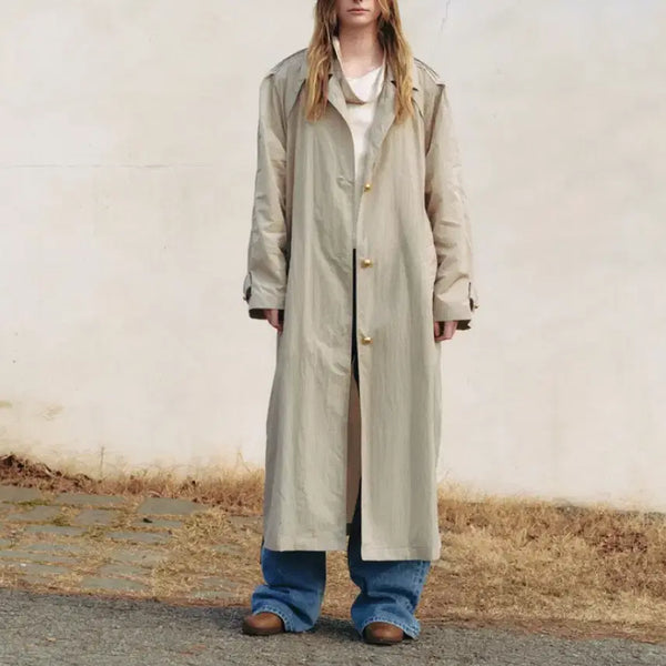 [BUNJANG] Parabeng Fence Trench Coat Cobblestone / 파르벵 펜스 트렌치 코트 코블스톤