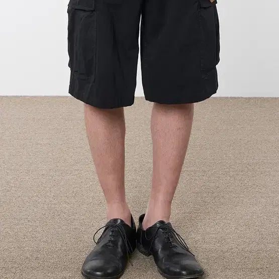 [BUNJANG] EARTH'S AGO Drill Cargo Shorts Black Size 3 (L) / 이얼즈어고 드릴 카고 쇼츠 3사이즈