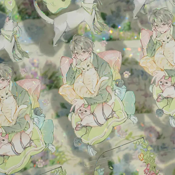 [BUNJANG] Iridescent PET Tape - Character Design - Cut Segments / [테이프] 해외 PET마테 인물마테 소분컷