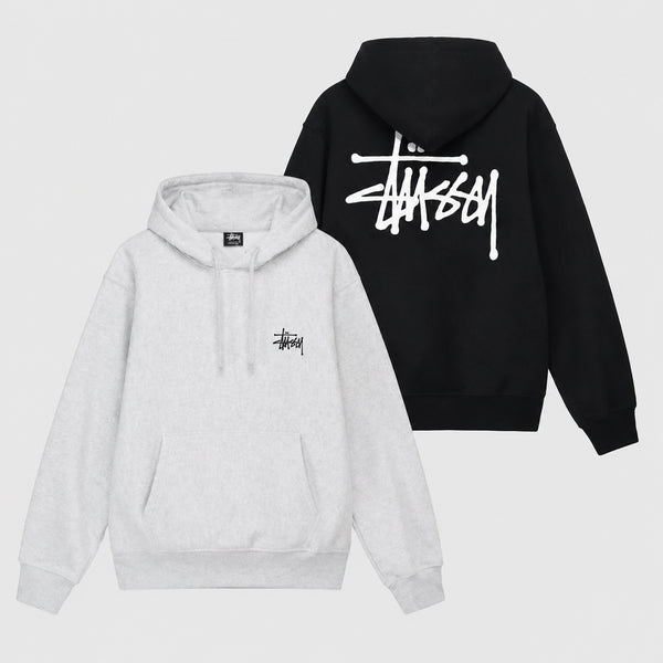 [BUNJANG] Stussy Basic Logo Hoodie Black/Grey / [정품][최저가] 스투시 베이직 로고 후드티 블랙/그레이 S-XL