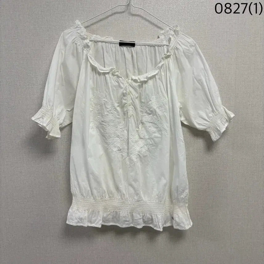 [BUNJANG] Guess White Embroidery Blouse XS / 게스 화이트 자수 블라우스 xs