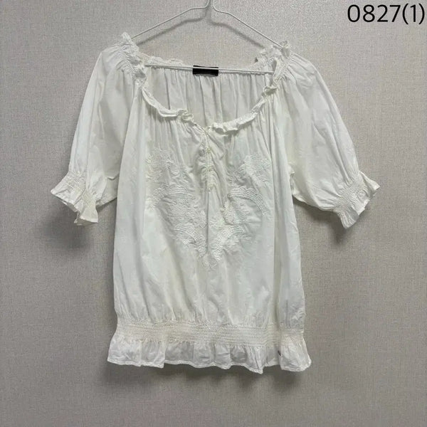 [BUNJANG] Guess White Embroidery Blouse XS / 게스 화이트 자수 블라우스 xs