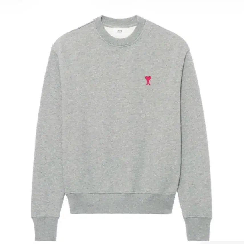 [BUNJANG] AMI Small Heart Logo Sweatshirt Heather Grey / 아미 스몰 하트 로고 스웨트셔츠 헤더 그레이